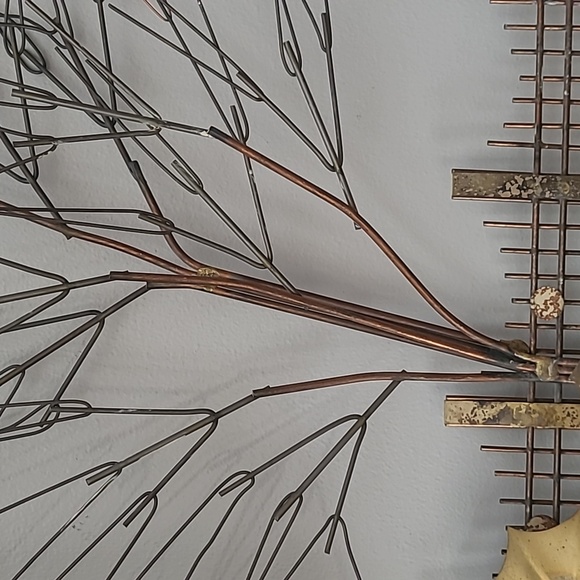 Vintage 1970 Signed Curtis Jere Metal Umbrella Rainy Day Bus Stop Wall Hanging - Picture 7 of 16